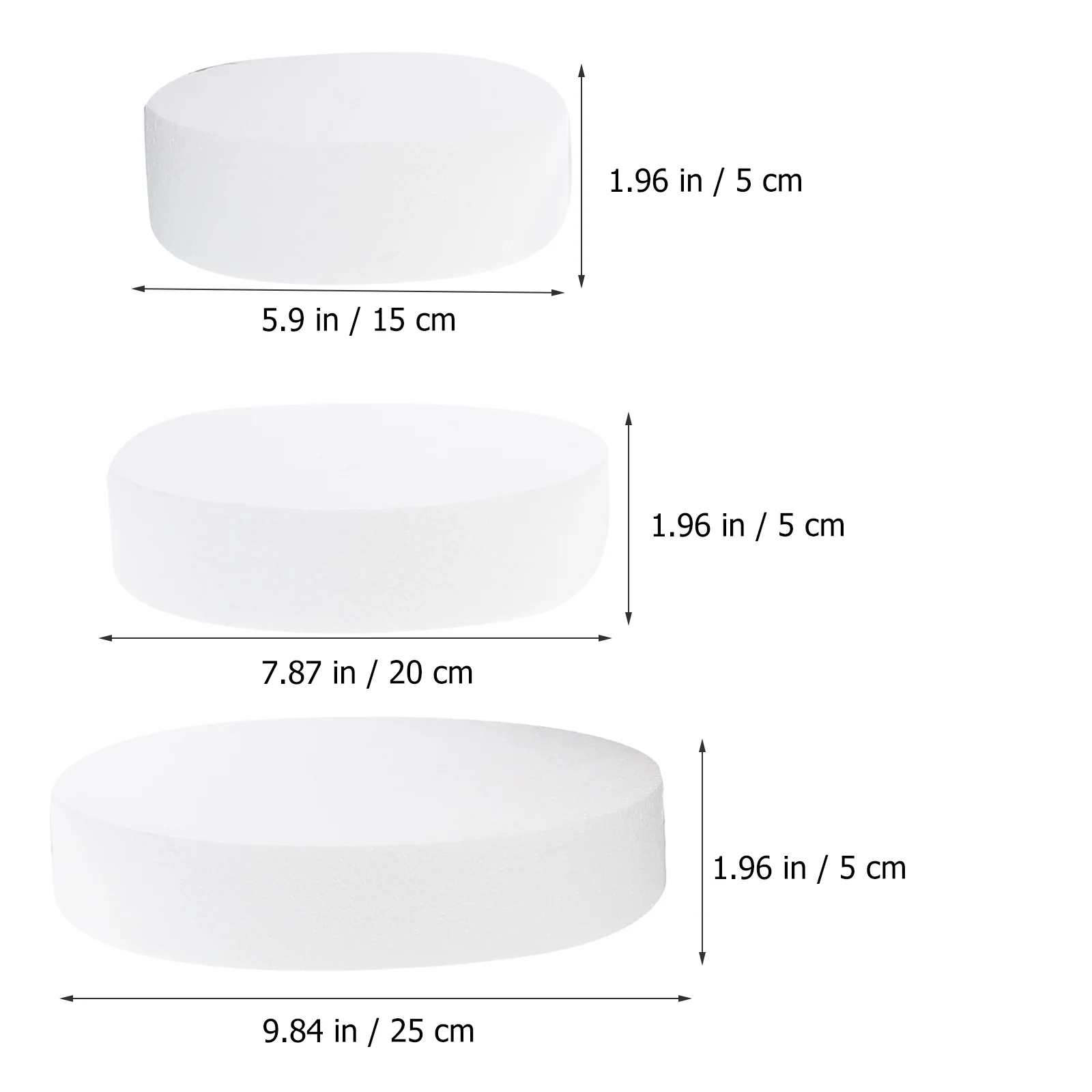 Cakedummy Dummies Fake Rounds Round Polystyrene Set Model Shapes wedding circles Practice Decorating Cakes Circle Faux Baking Supplies Cake Tools Cake Decorating Kit