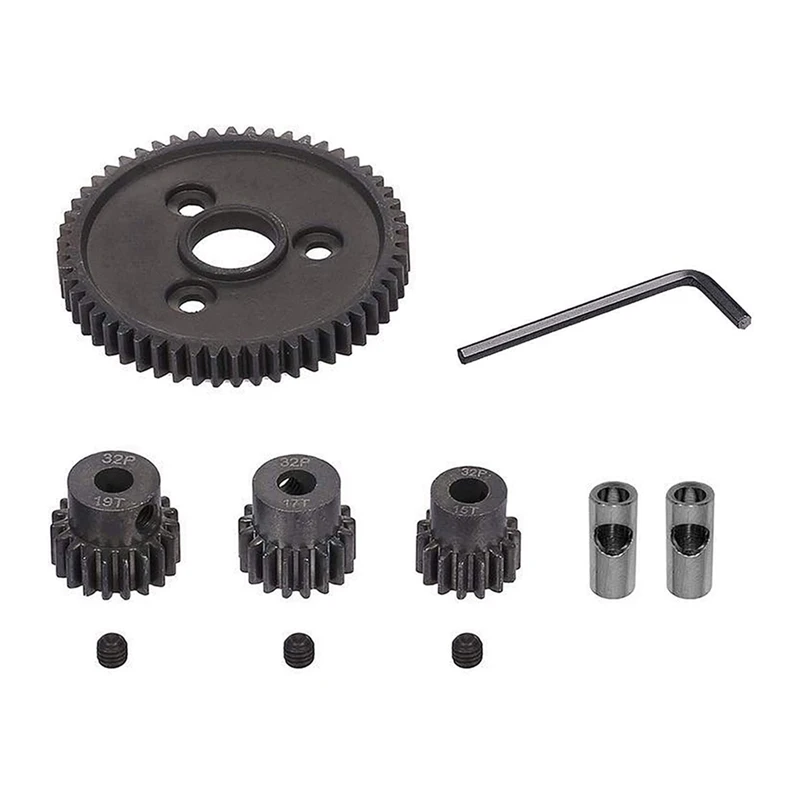 

54T 0.8 32 Pitch Steel 3956 Spur Gear With 15T/17T/19T Pinions Gear Sets For Traxxas Slash 4X4 4WD/2WD/VXL Rally Part