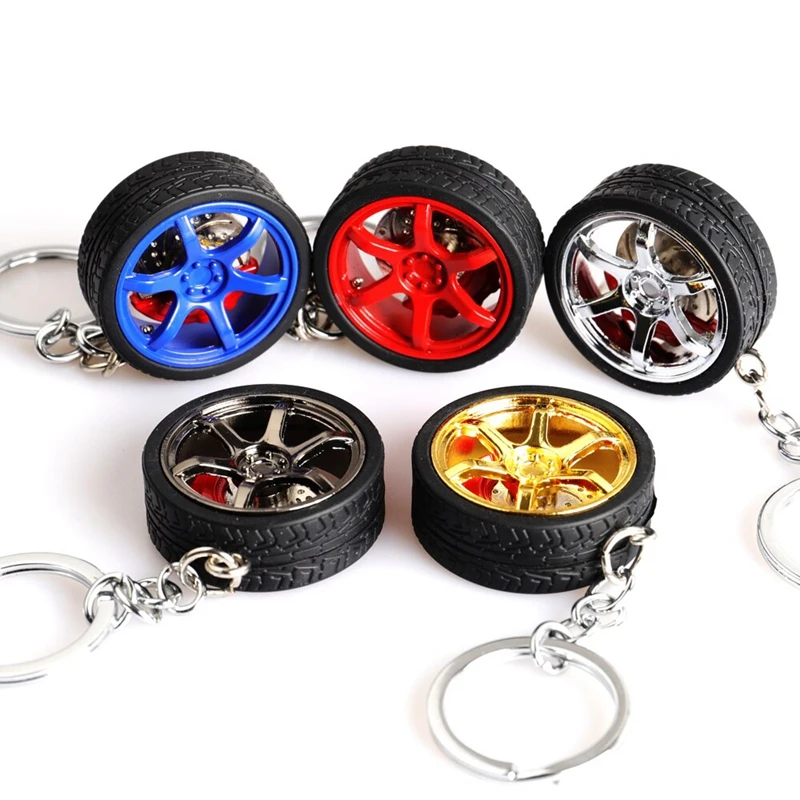 Metal Keychain Car Modified Calipers Brake Disc Wheel Tire 1PC
