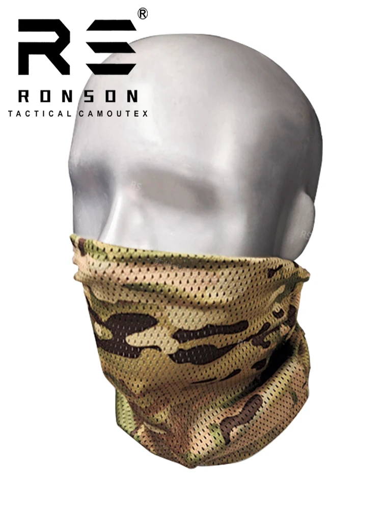 Ronson Camouflage Sun mask full face silk scarf desert windproof headgear bib men's thin face scarf summer riding