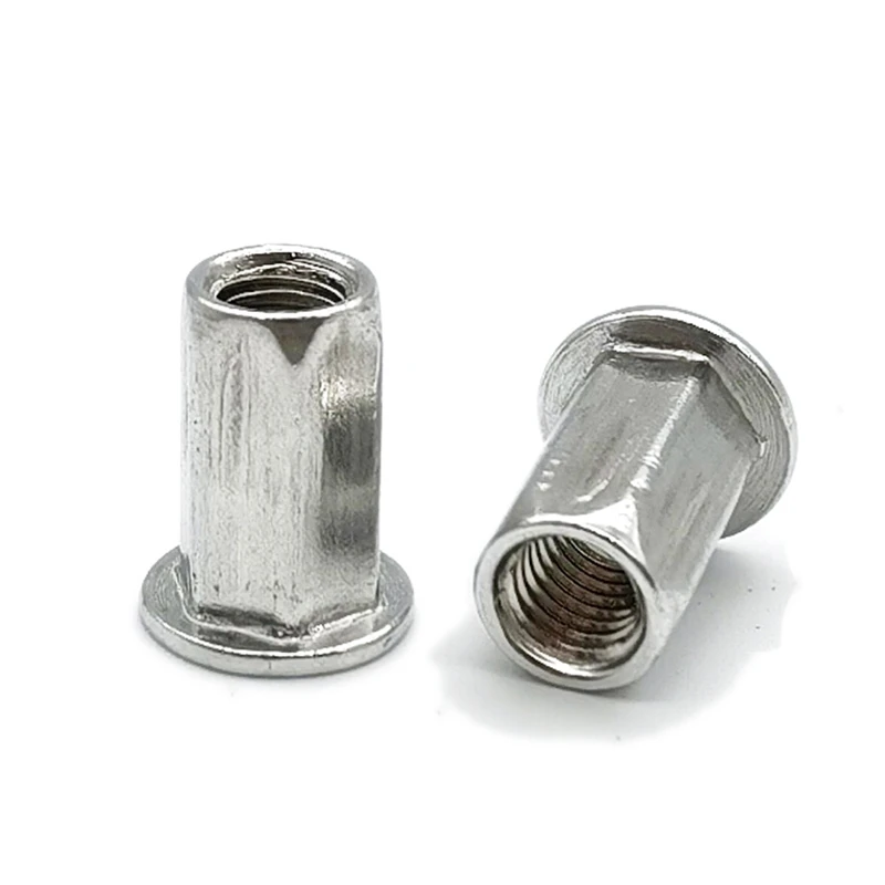 Rivet Nut Threaded Insert Aluminum Rivet Nut Riveter Blind Rivnut M3 M4 M5 M6 M8 M10 M12 Round Cap Folding Nut Rivable Remachables Nuts threaded insert nut insert nut rivet lock nuts