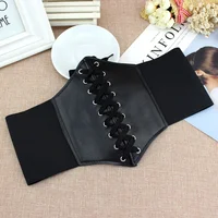 Body noir Shapewear femmes vêtements gothiques sous le buste taille Cincher formateur Pu cuir élastique Sexy mariée Corsets et Bustiers 1