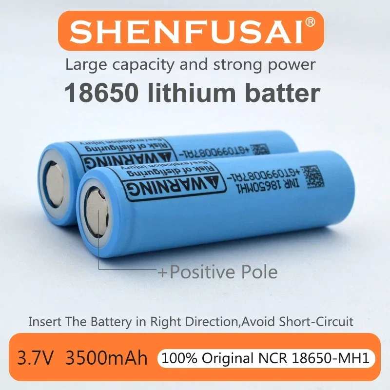 

18650 3.7V 3500mAh MH1 lithium battery with large capacity, used for wireless mouse, alarm clock, game console, flashlight,