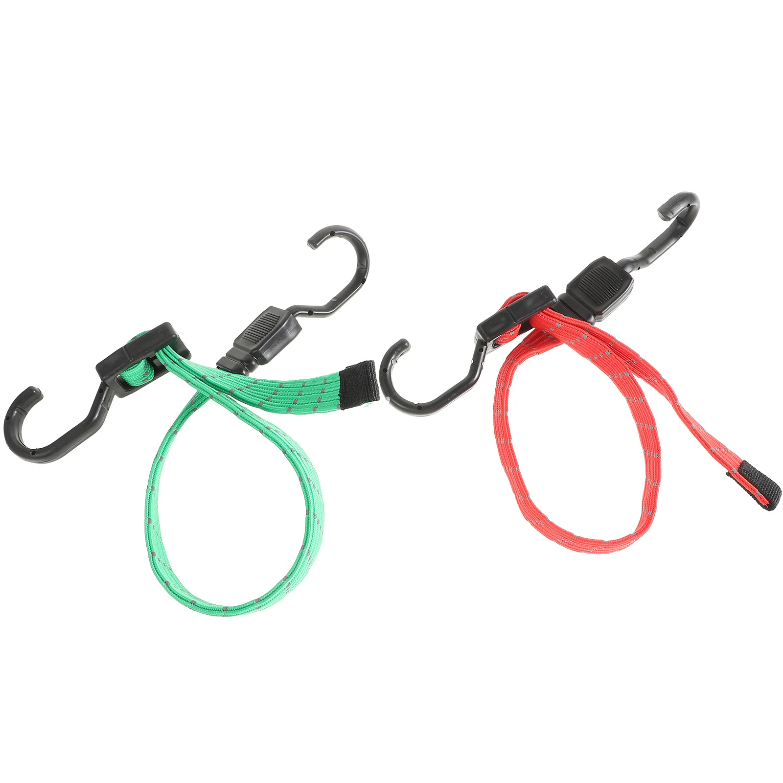 Elastic Bungee Cord With Hook Flat Cargo Straps Heavy Duty Tensioning Belts Adjustable Luggage Tie Down Motorcycle Hooks 2 Pcs