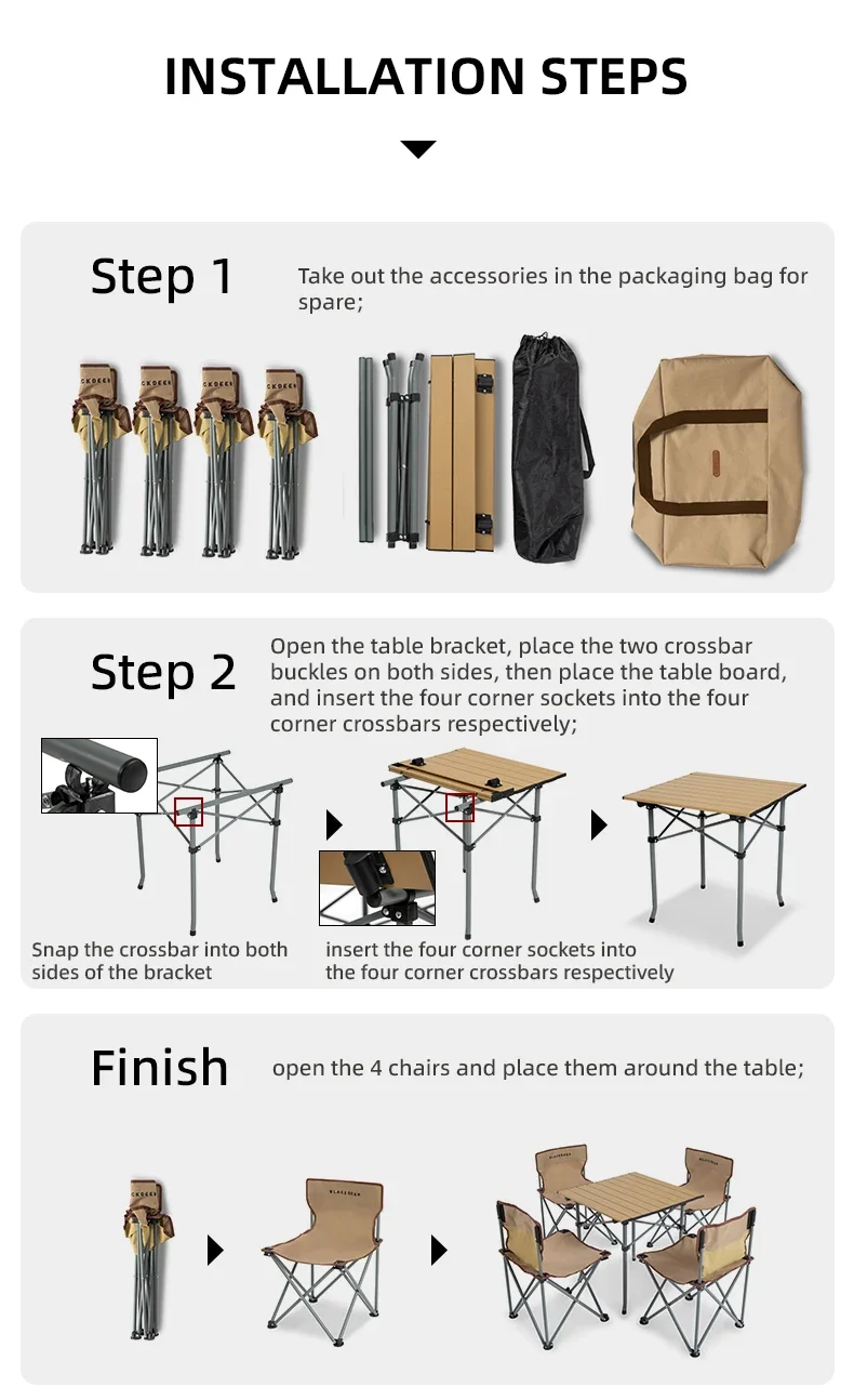 4 pcs Chair and 1 pcs Table Outdoor Aluminum Alloy Folding Table and Chair Set Camping Picnic Portable Supplies 20 4 pcs Chair and 1 pcs Table Outdoor Aluminum Alloy Folding Table and Chair Set Camping Picnic Portable Supplies 14