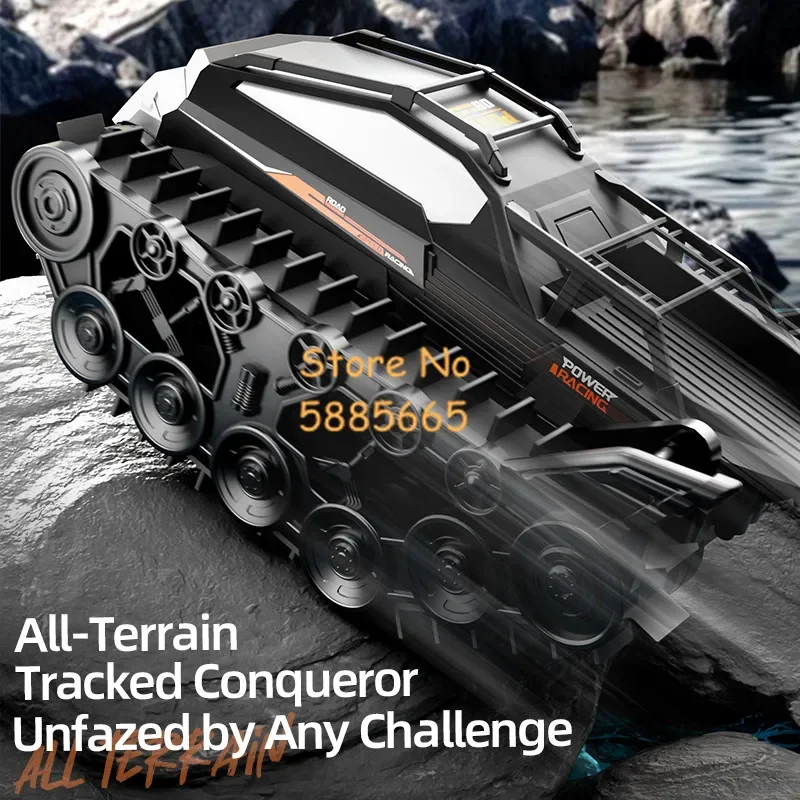 Amphibious 2 To 1 All-terrain Crawler Tracked Tank RC Car 2.4G Powerful Power Waterproof Remote Control Toy Car Armored Vehicle 3