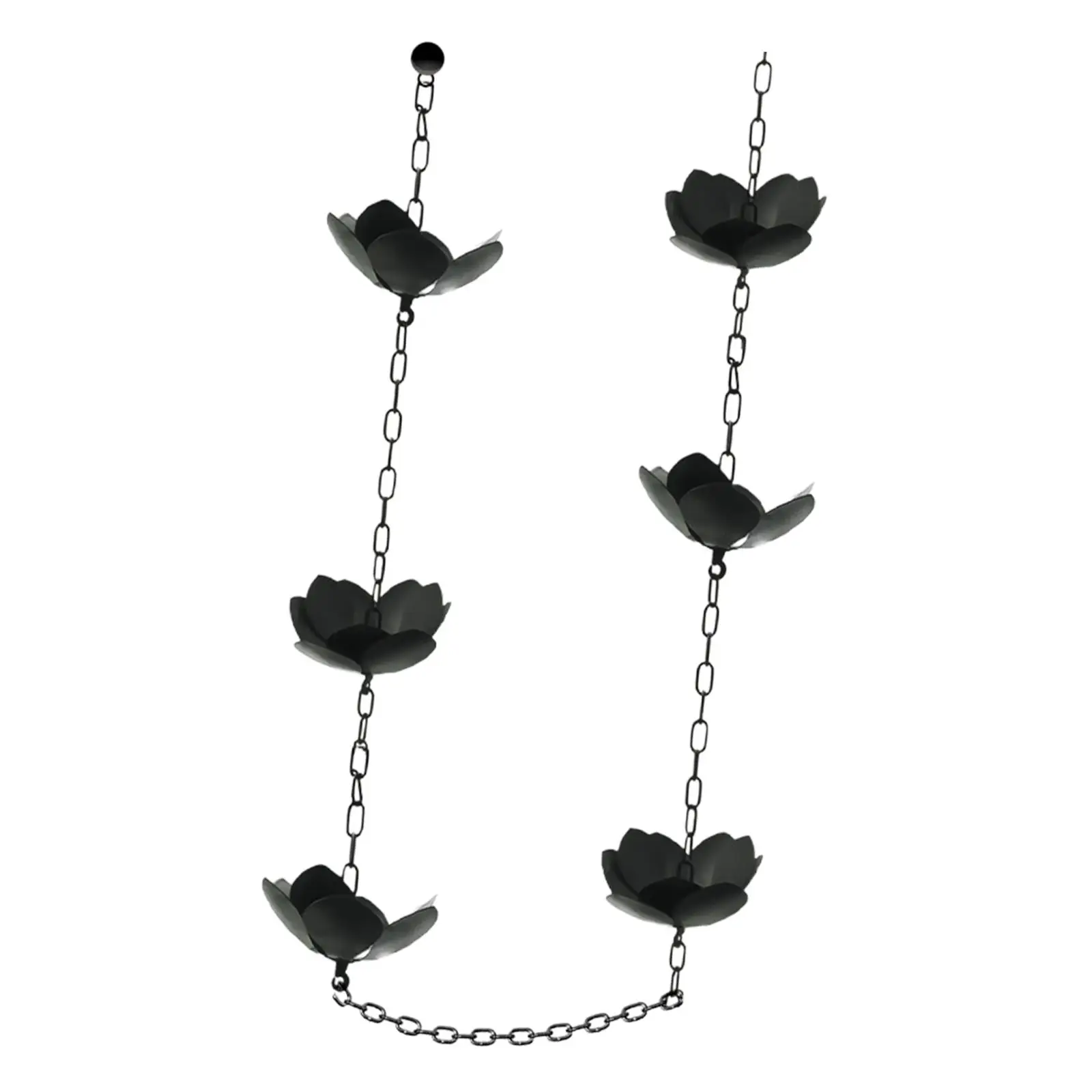 Rain Chain,Rainwater Diverter,Lotus Rain Catchers,Chain Gutters Downspout,Villa Improvement Hanging Gutter Chain Downspout