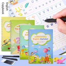 

4 Books Children Copybook Handwrite Practic Reusable Book Magic Books For Calligraphy Write Book English Letter Drawing Set
