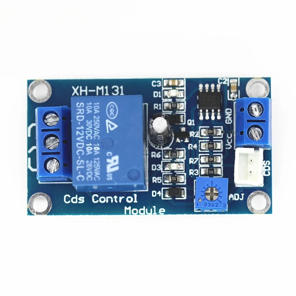 1PC XH-M131 Light Automatic Control Module Photoresistor Relay Module Detection Sensor 10A DC 5V/12V/24V Light Control Switch