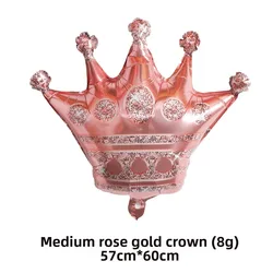 Gold Foil Crown Balloon Decoration for Celebrations and Parties (M Rose Gold)