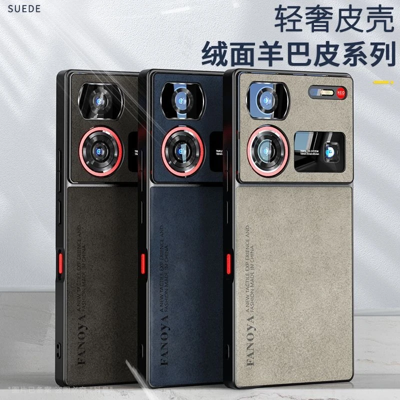 Premium Matte Leather Shockproof Bumper Case with Silicone Camera Protection