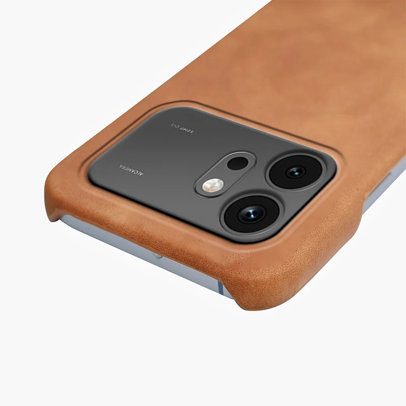 Premium PU Leather Magnetic Frameless Anti-fall Case with Wireless Charging Support and Shockproof Protection
