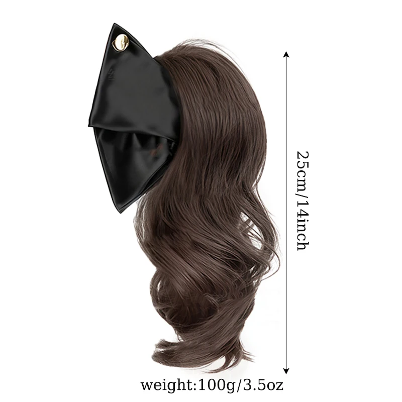 Wavy Hair Ponytail Extensions Wig with Black Hair Accessories Synthetic Claw Clip Ponytail for Women Daily Party Use Women Wig