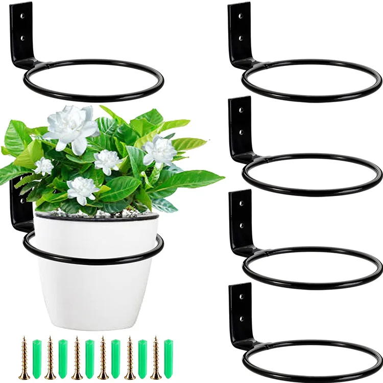 3X Wall Mounted Plant Pot Loop Hanging Flower Pot Holder Plant Rack
