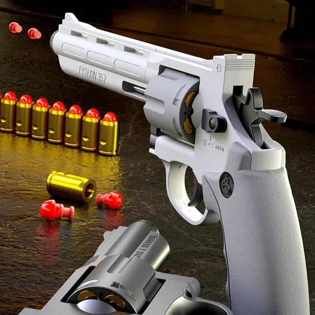 2025 Tactic Revolver Toy Gun  Continuous Firing Automatic Pistol Soft Dart Bullet CS Outdoor Weapon for Kids Adults 4