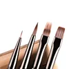 Nail Art Brush Triangular Spatula Drawing Painting Line Pen Liner Gradient Flat Round Metal French Manicure Tools 2