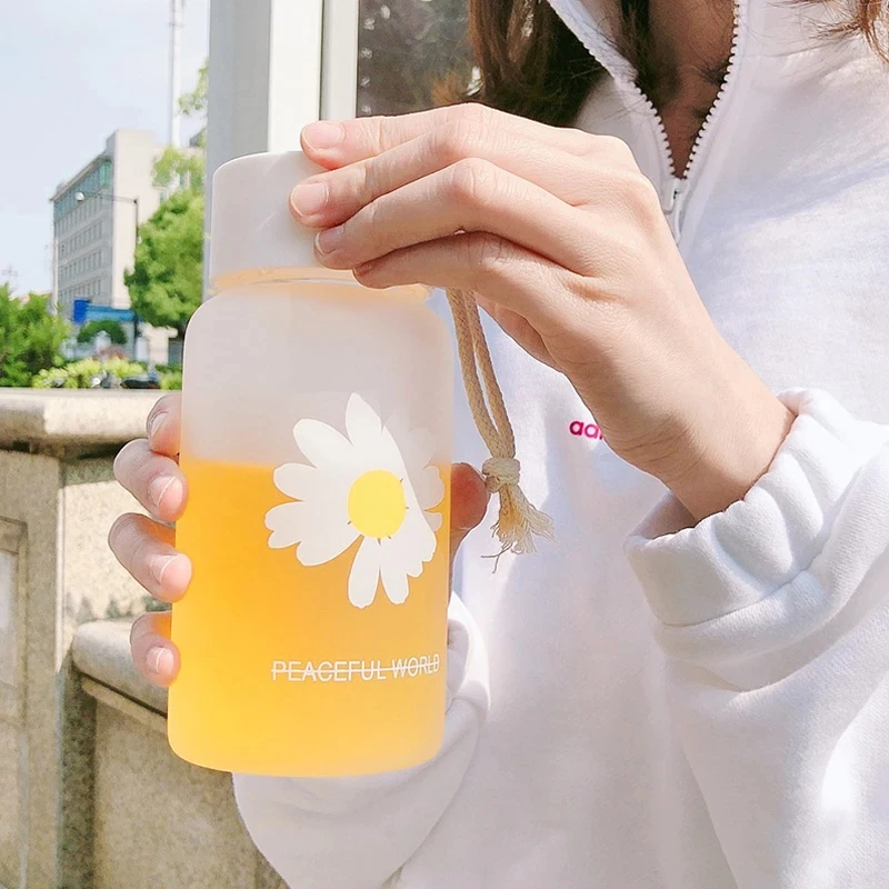 500ml Plastic Water Bottle Fruit Juice Water Cup Leak Outdoor Bottle Portable Hiking Water Bottles With Strap Travel Camping Cup