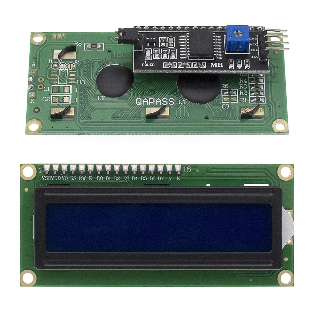 LCD1602+I2C 1602 16x2 1602A Blue/Green screen HD44780 Character LCD /w ...