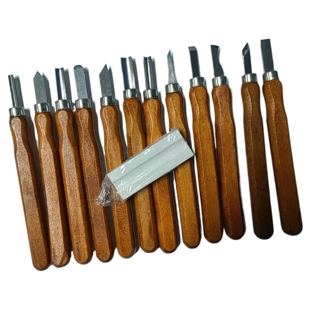 Carving Knife Set Wood Carving Chisel Knife with Sharpening Stone Carbon Steel Woodworking Beginner Tools DIY Hand