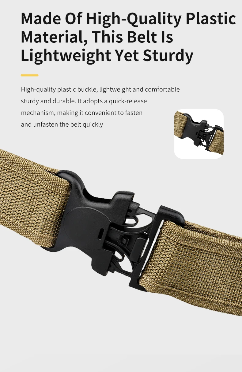 Herren Nylon & Polyester Gewebter Taktischer Gürtel - Langlebiger Hüftgurt für Outdoor-Sportarten, Ideal für Wandern, Training & Abenteuer – Detail 4