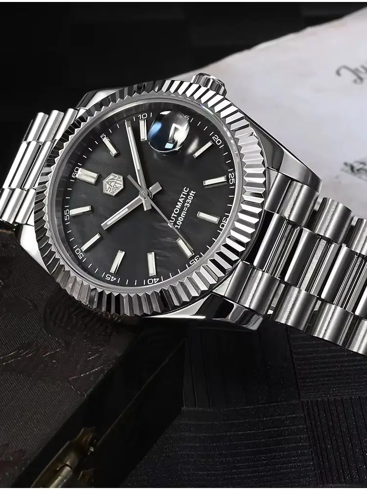 San Martin Retro DATE JUST V2 40mm Men Watch Luxury Automatic