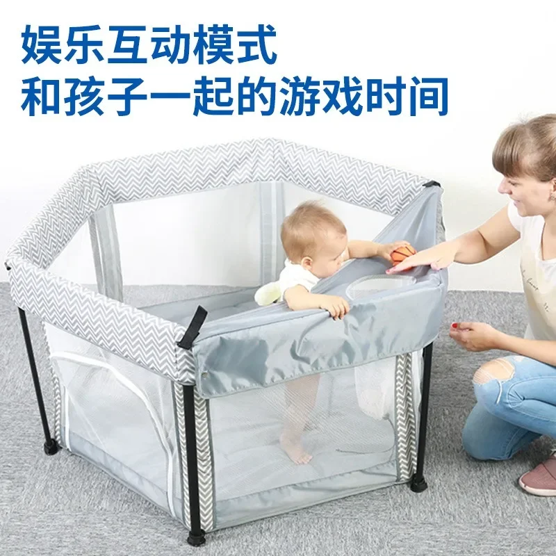 Portable light mesh pile-top bed indoor safety child protection hexagonal fence game bed