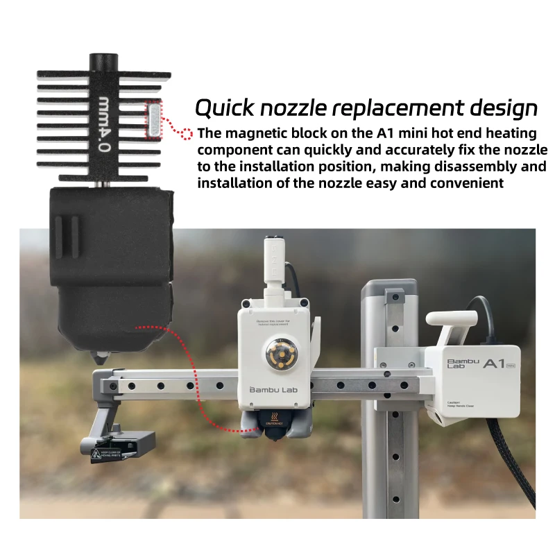 Bambu Lab A1 미니 3D 프린터 부품용 Mellow TZ A1 핫엔드 깍지, 0.2mm, 0.4mm, 0.6mm, 0.8mm