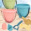 6pcs Summer Sand Bucket Seaside Toy Set Summer Sand Play Water Game Kits Sandboxes Shovel Castle Mold Model Seaside Toy P31B 5