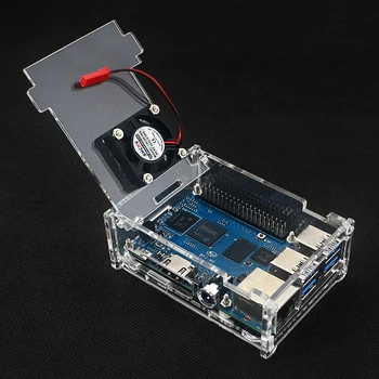 Banana Pi BPI-M5 M4 Acrylic Case Transparent Shell Optional Cooling Fan Heatsinks for Banana Pi M4 M5 3