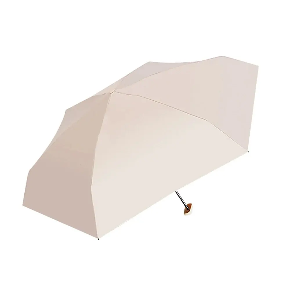 Folding Travel Umbrella 6 Ribs Lightweight Compact Pocket Umbrella Windproof Rainproof with Capsule Storage for Daily Life