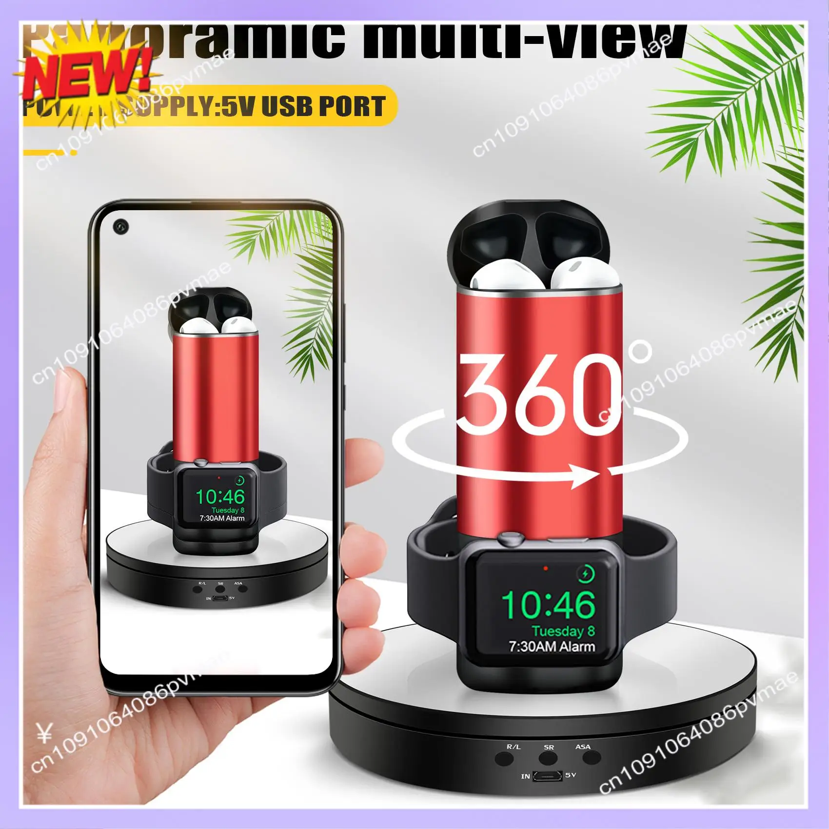 T24C 360도 회전 회전식 턴테이블 디스플레이 스탠드 사진 액세서리 스튜디오 사진 배경 스탠드 New