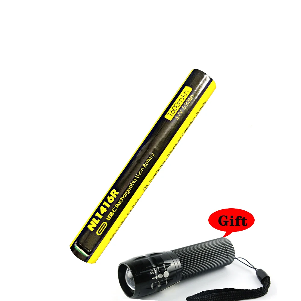 NL1416R 1600mAh USB-C 충전식 리튬 배터리 MT2A 프로 플래시라이..