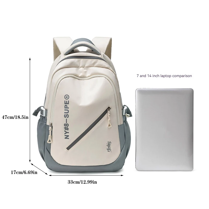 Backpack Large Capacity Light Simple Travel Bag Canvas Backpack Student School Bag Nylon Student Zipper Backpack 4