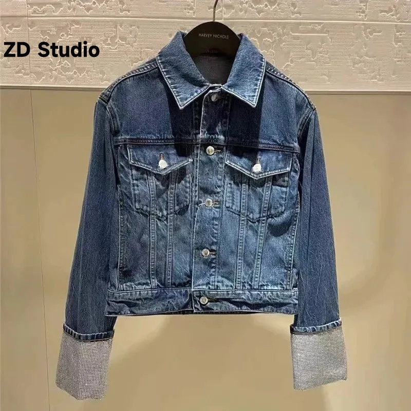 

Женская джинсовая куртка [ZD Studio], свободная тонкая крутая короткая куртка, новинка 2023
