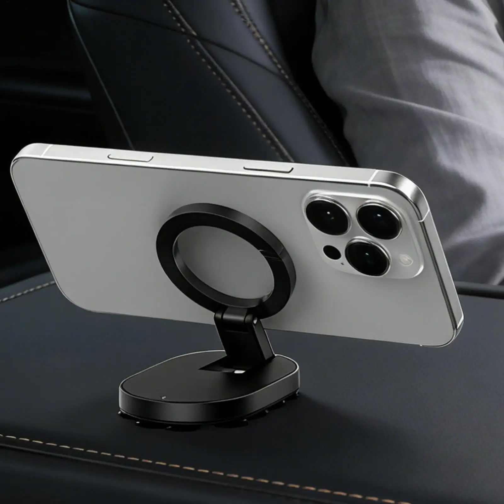 Universal Magnetic Phone Mount with 360° Adjustable Suction Cup for Car, Home, Travel, and Gym