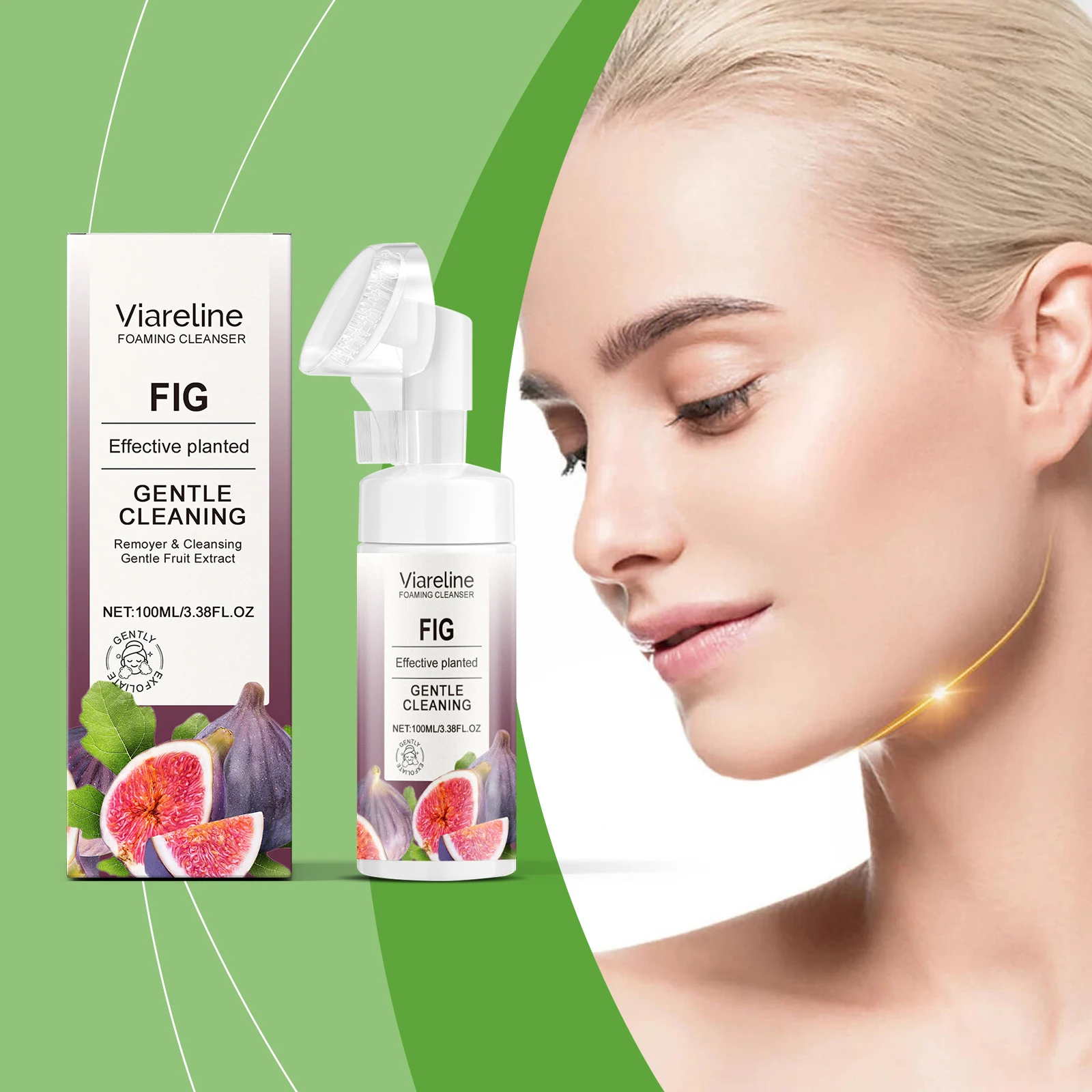 VC fig pomegranate green tea foam cleanser foam delicate and gentle clear and refreshing not tight deep cleansing