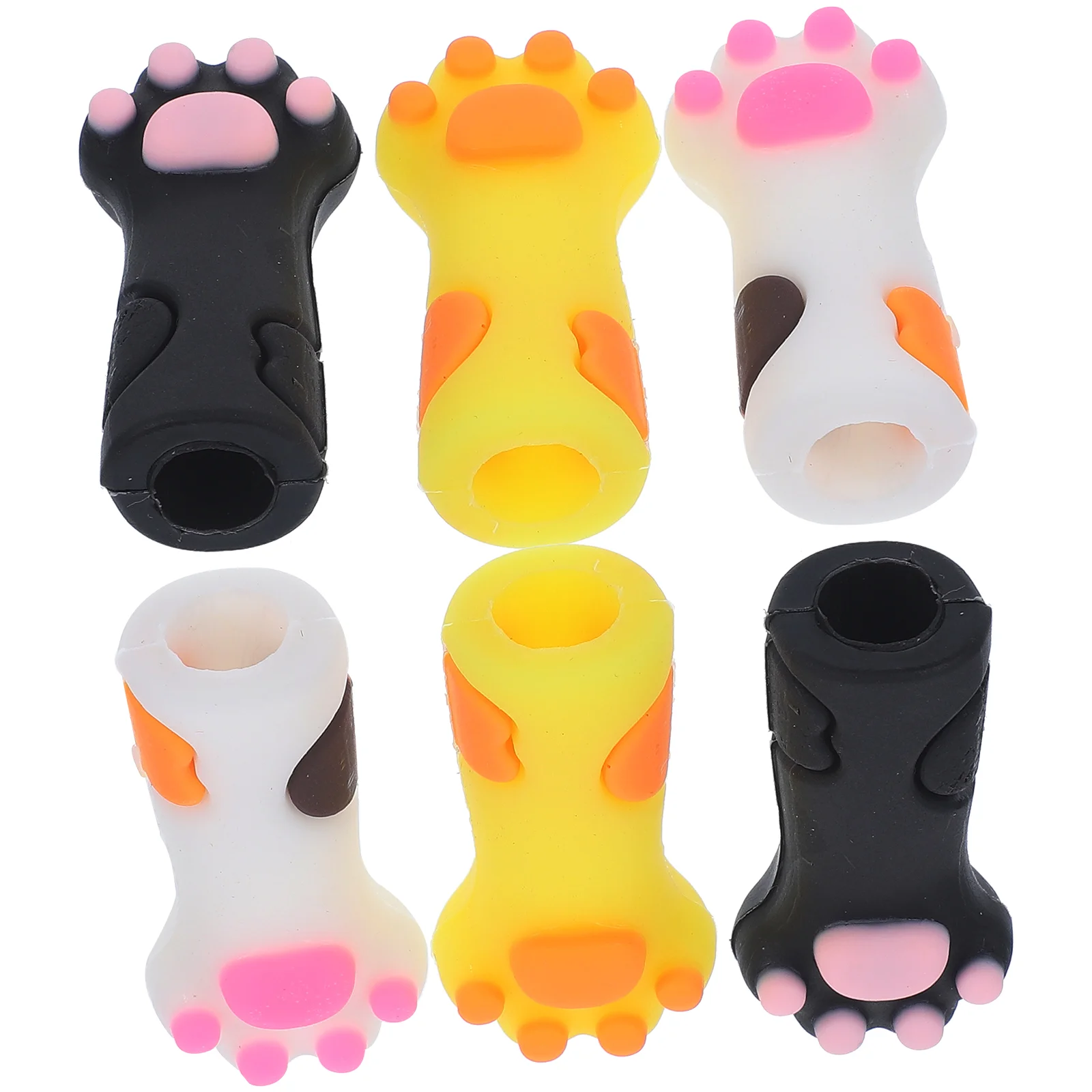 

6 Pcs Cute Dead Skin Shears Protective Case Trimmer Cuticle Handle Cover Silica Gel Silicone Tweezers Cap