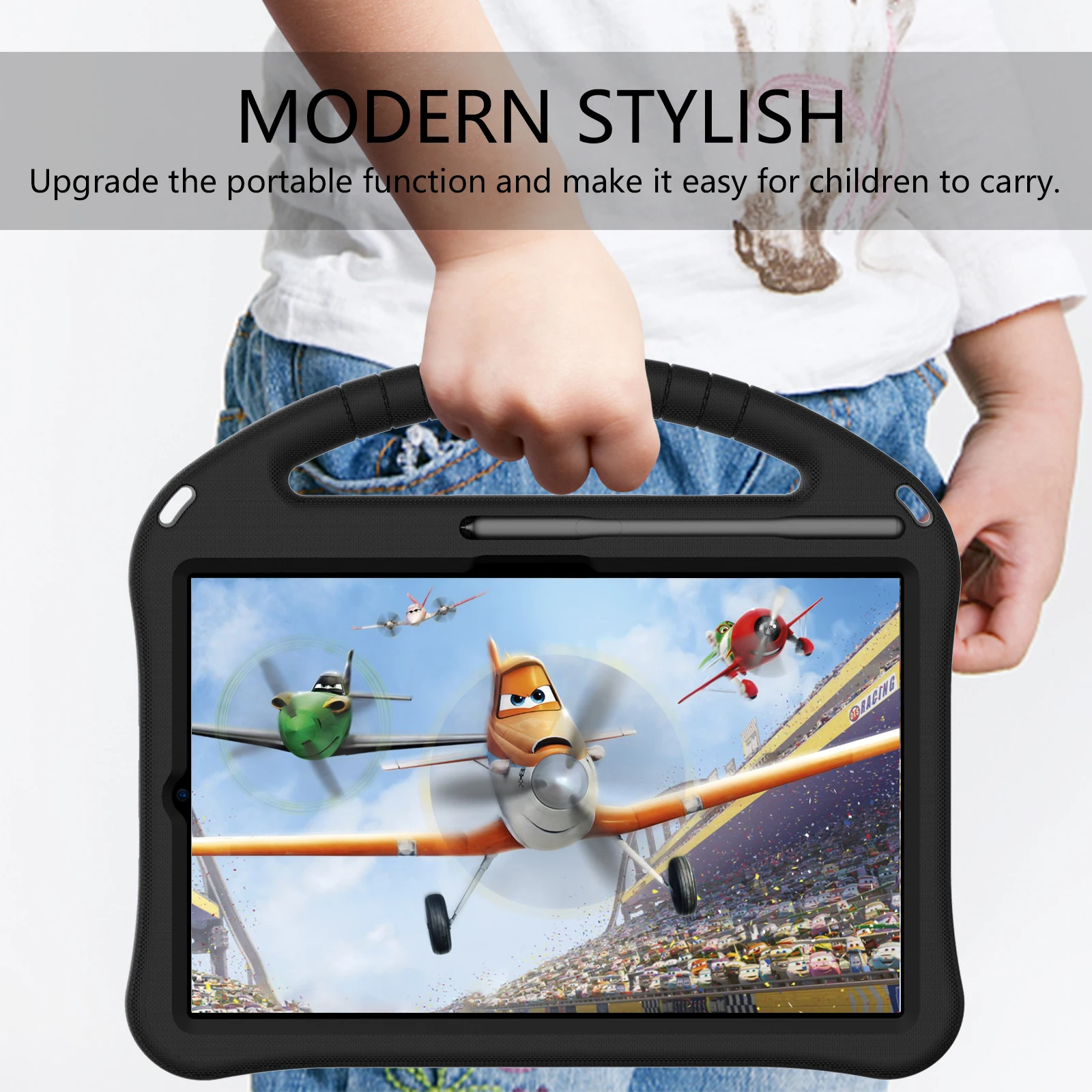 Durable Kids Tablet Case with Stand and Hand Strap - Shockproof 10.4-inch Cover