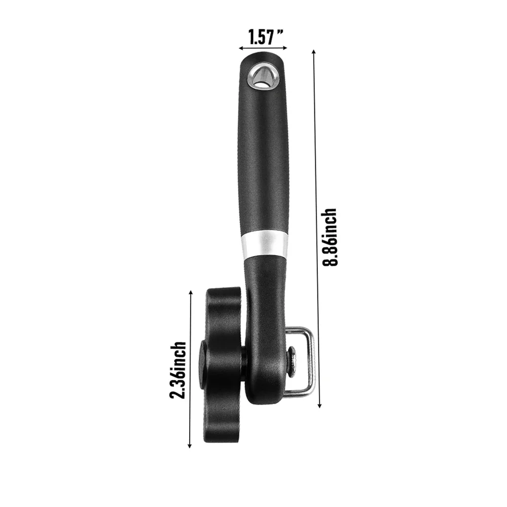 Premium Stainless Steel Manual Can and Jar Opener - Safety Side Cut Bottle Opener and Kitchen Tool