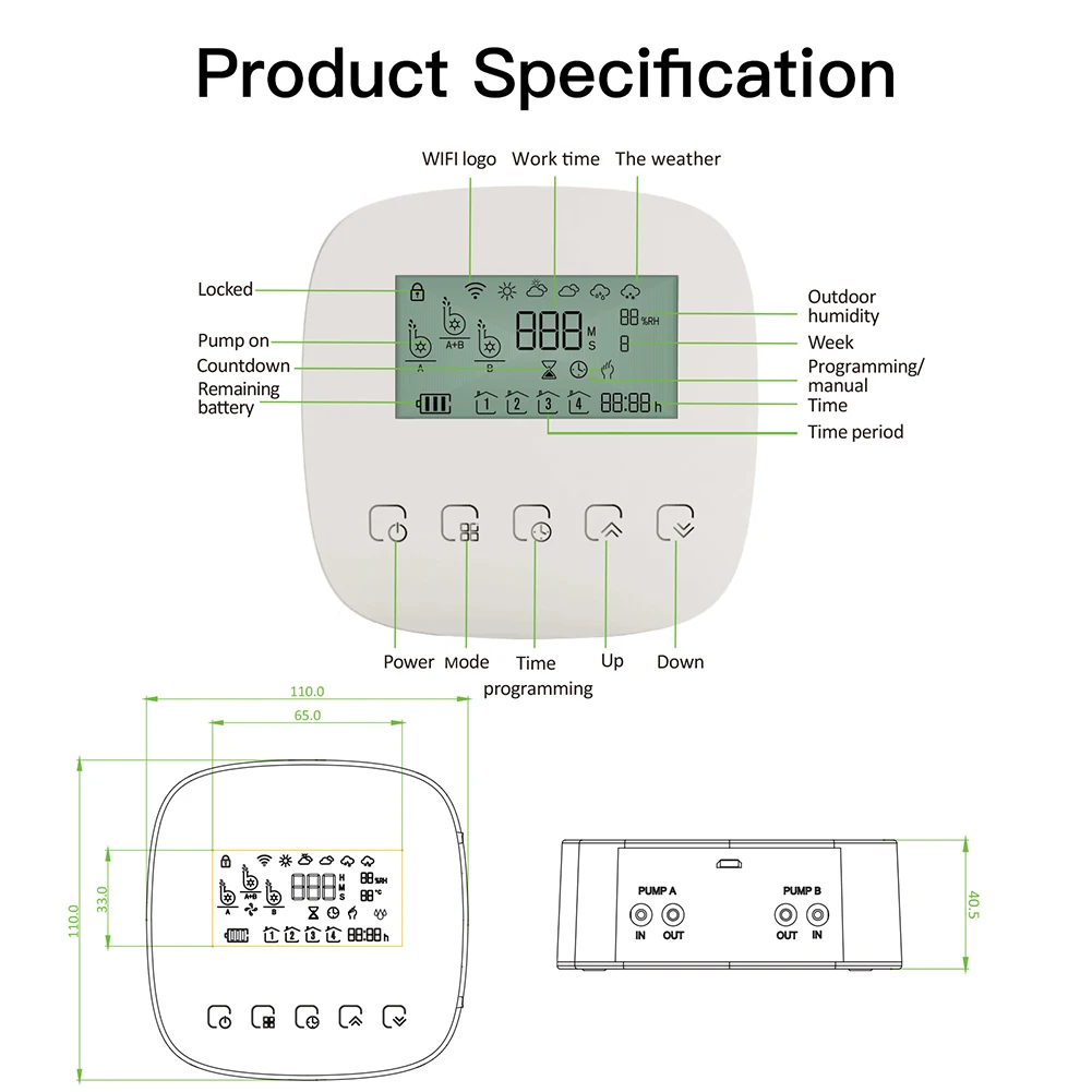 Tuya WiFi Digital Water Timer Intelligent Automatic Micro-drip Irrigation Controller with Solar Panel for Garden Watering System