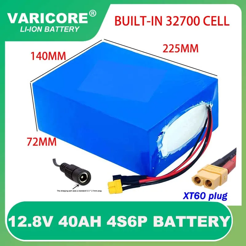 

12.8V 40Ah Lifepo4 battery pack 4S6P 3.2V 32700 with 40A same port balanced BMS 12V Power supply Electric equipment