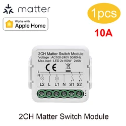 WiFi Smart Switch Module with Voice Control Integration (2 gang 10A)
