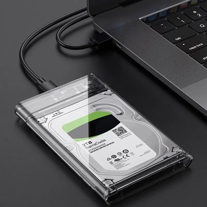 Transparent Hard Disk Box 2.5inch SSD SATA to USB3.0 3.1 Type C Mobile External HDD Case Support 8TB For SDD HDD Shell Enclosure