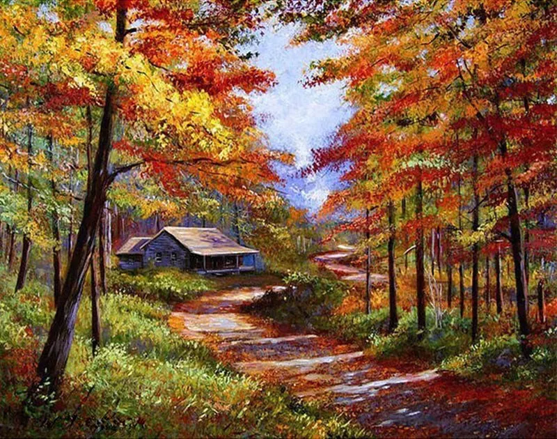 thumbnail image 1 of GATYZTORY 40x50cm Lienzo de paisaje natural sin marco Obra de arte Decoración del hogar Regalo único, 1 of 5