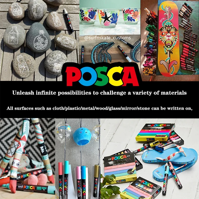 Uni 1PC Plumones Colores Marker Pen Posca Acrylic School Stationery  Marcadores 예술용품 PC-5M POP Poster Graffiti Paint Rotuladores - AliExpress