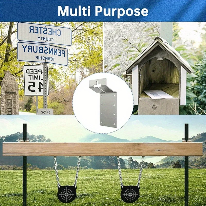 T Post Target Hanger, Fence Bracket for T Shape Fence Posts, T Post Corner Brace for Posting Signs, Bird House Feeder, Mailbox