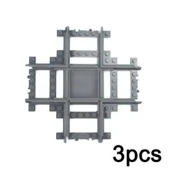 Double - Layer City Train Bridge & Rail Building Block Set (Cross track)