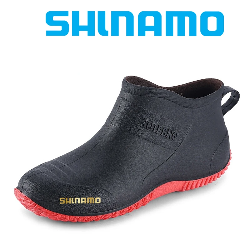

2023 Men's and Women's Rubber Shoes Waterproof Non-slip Outdoor Fishing Shoes Waterproof Shoes Wear-resistant Large Size Shoes