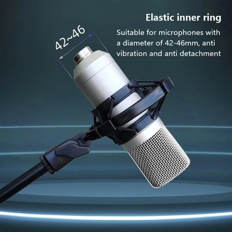 유니버설 프로페셔널 콘덴서 마이크 쇼크 마운트 홀더 스튜디오 레코딩 브래킷 (대형 다이어프램 마이크 클립용)