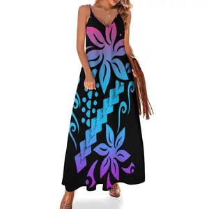 Island Sleeveless Dress Polynesian Tribal Clothing Free Shipping Tank Dresses Maxi Dress Women Sling Dress